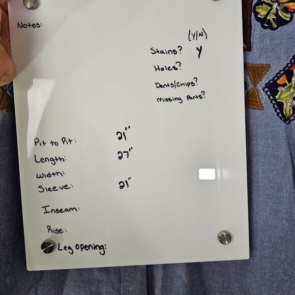 Jane Ashley Button Up Shirt Womens Medium Blue Denim Embroidered Cotton Y2K - Picture 5 of 10